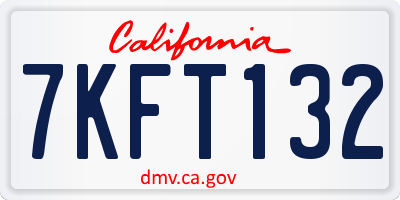 CA license plate 7KFT132