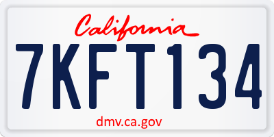 CA license plate 7KFT134