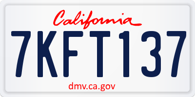 CA license plate 7KFT137