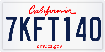 CA license plate 7KFT140