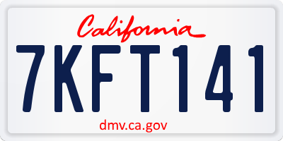 CA license plate 7KFT141