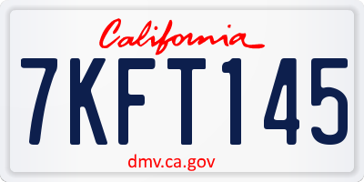 CA license plate 7KFT145