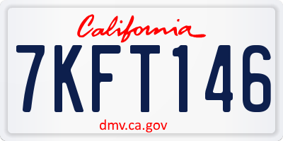 CA license plate 7KFT146