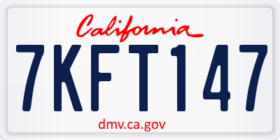 CA license plate 7KFT147