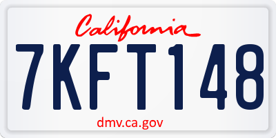 CA license plate 7KFT148