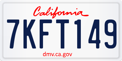CA license plate 7KFT149