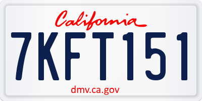 CA license plate 7KFT151
