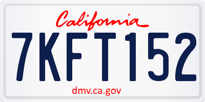 CA license plate 7KFT152