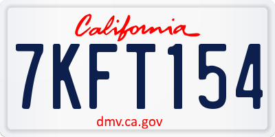 CA license plate 7KFT154