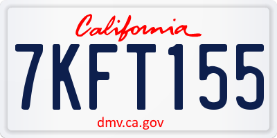 CA license plate 7KFT155