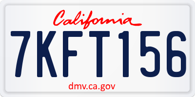 CA license plate 7KFT156