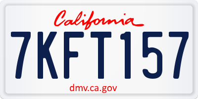 CA license plate 7KFT157