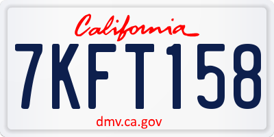 CA license plate 7KFT158