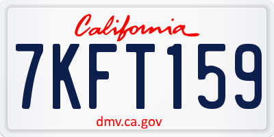 CA license plate 7KFT159