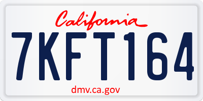 CA license plate 7KFT164