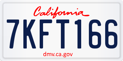 CA license plate 7KFT166