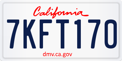 CA license plate 7KFT170