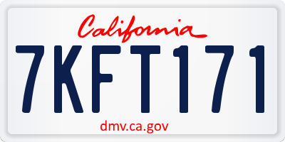 CA license plate 7KFT171