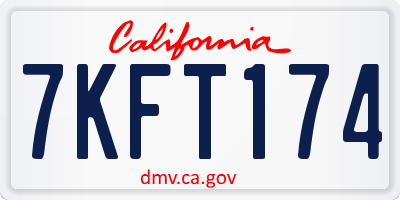 CA license plate 7KFT174