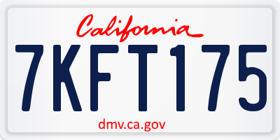 CA license plate 7KFT175
