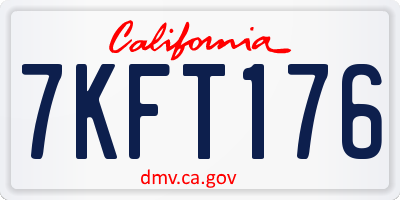 CA license plate 7KFT176