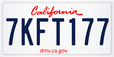 CA license plate 7KFT177