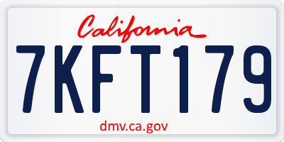 CA license plate 7KFT179