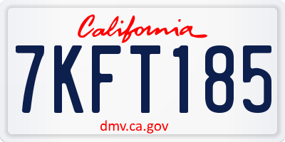 CA license plate 7KFT185