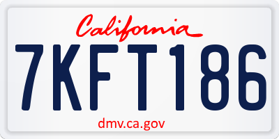 CA license plate 7KFT186