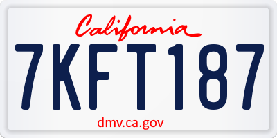 CA license plate 7KFT187