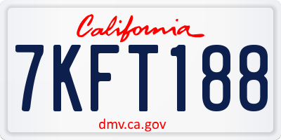 CA license plate 7KFT188