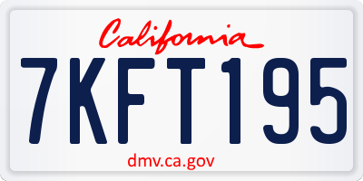 CA license plate 7KFT195