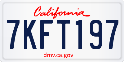 CA license plate 7KFT197