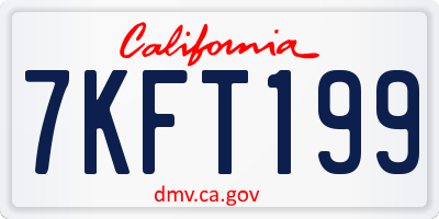 CA license plate 7KFT199