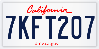 CA license plate 7KFT207