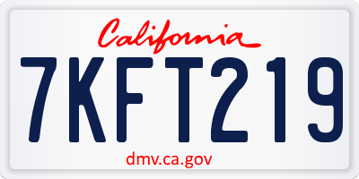 CA license plate 7KFT219