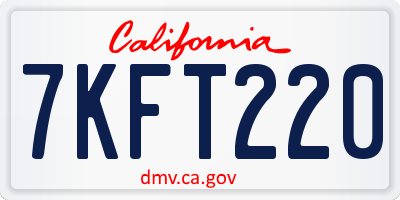 CA license plate 7KFT220