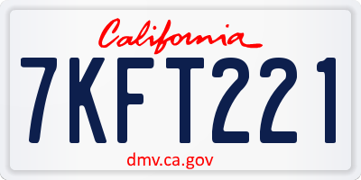CA license plate 7KFT221
