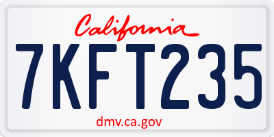 CA license plate 7KFT235