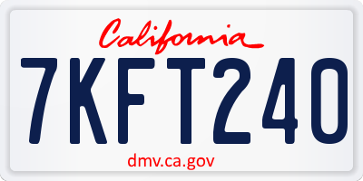 CA license plate 7KFT240