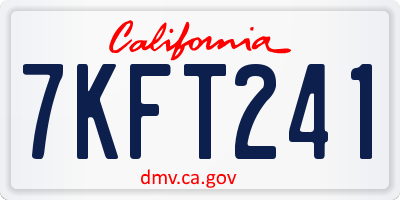 CA license plate 7KFT241