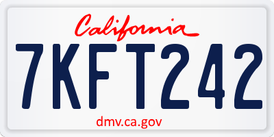 CA license plate 7KFT242