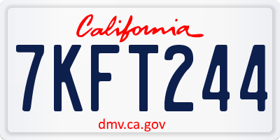 CA license plate 7KFT244