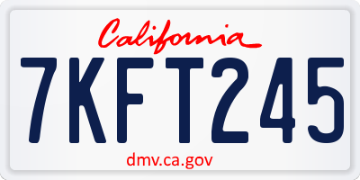 CA license plate 7KFT245