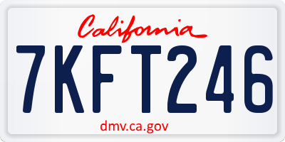 CA license plate 7KFT246