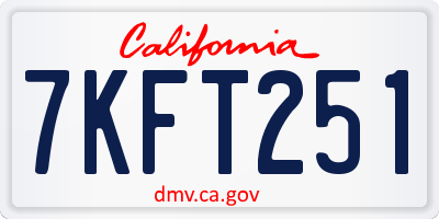 CA license plate 7KFT251