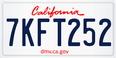 CA license plate 7KFT252