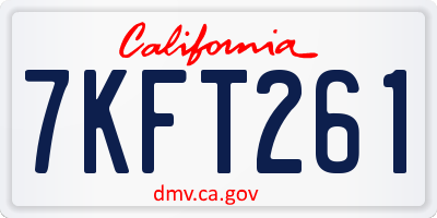 CA license plate 7KFT261