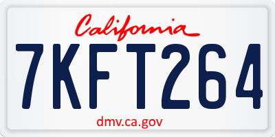CA license plate 7KFT264