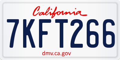 CA license plate 7KFT266